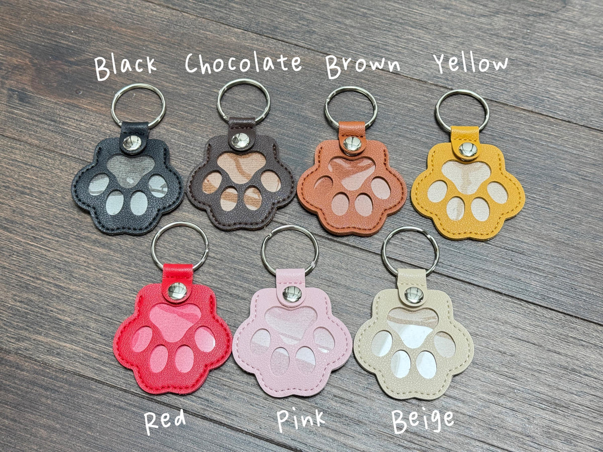 Pet Memorial Paw Bag Charm with Keychain Attachment