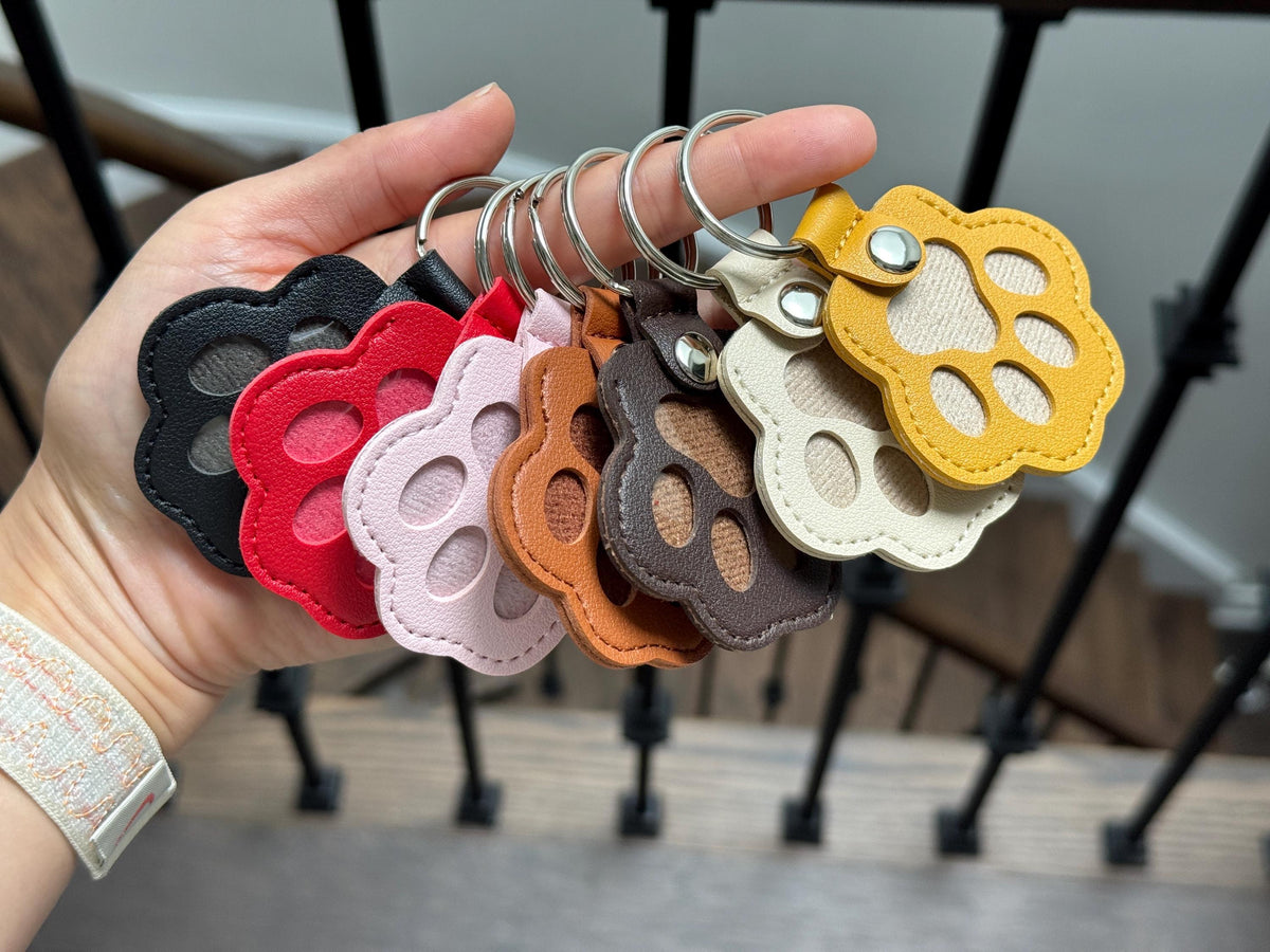 Pet Memorial Paw Bag Charm with Keychain Attachment