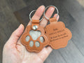 Pet Memorial Paw Bag Charm with Keychain Attachment