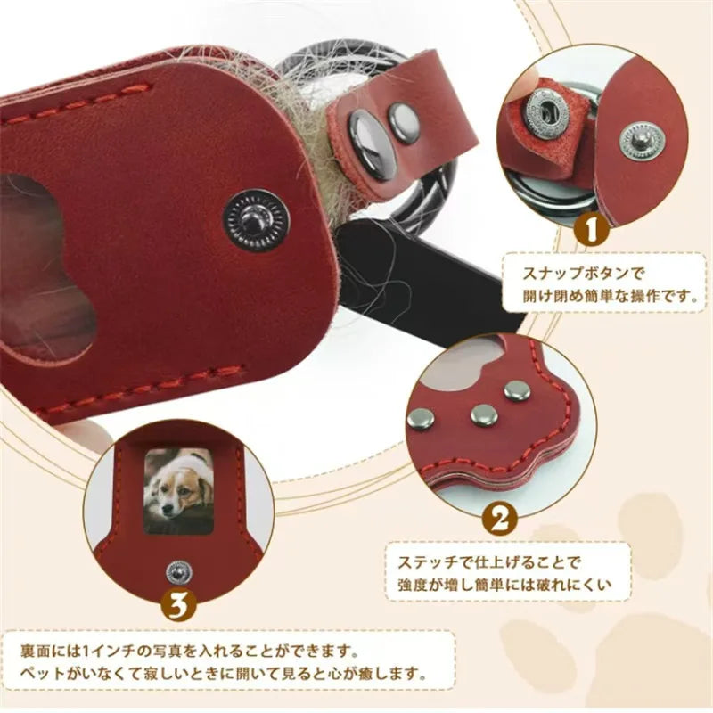 Pet Fur Keepsake Locket with Keychain Attachment