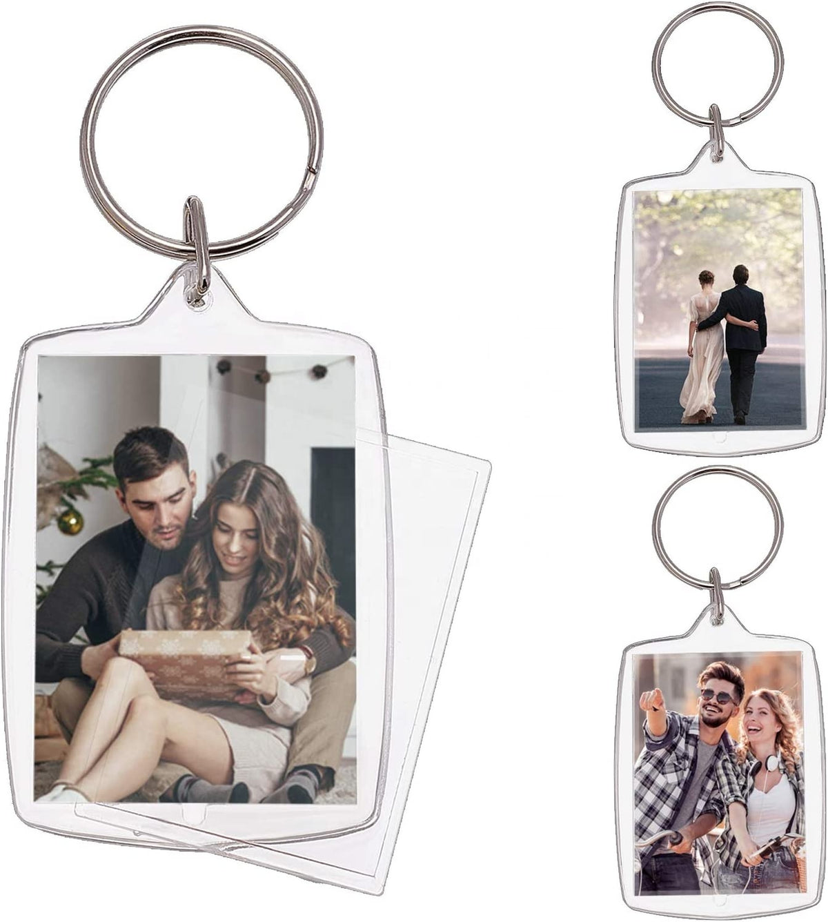 Pet Photo Insert Bag Charm with Keychain Attachment