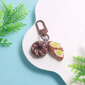 Mini Bread , Schoolbag Bag Charm with Keychain Attachment