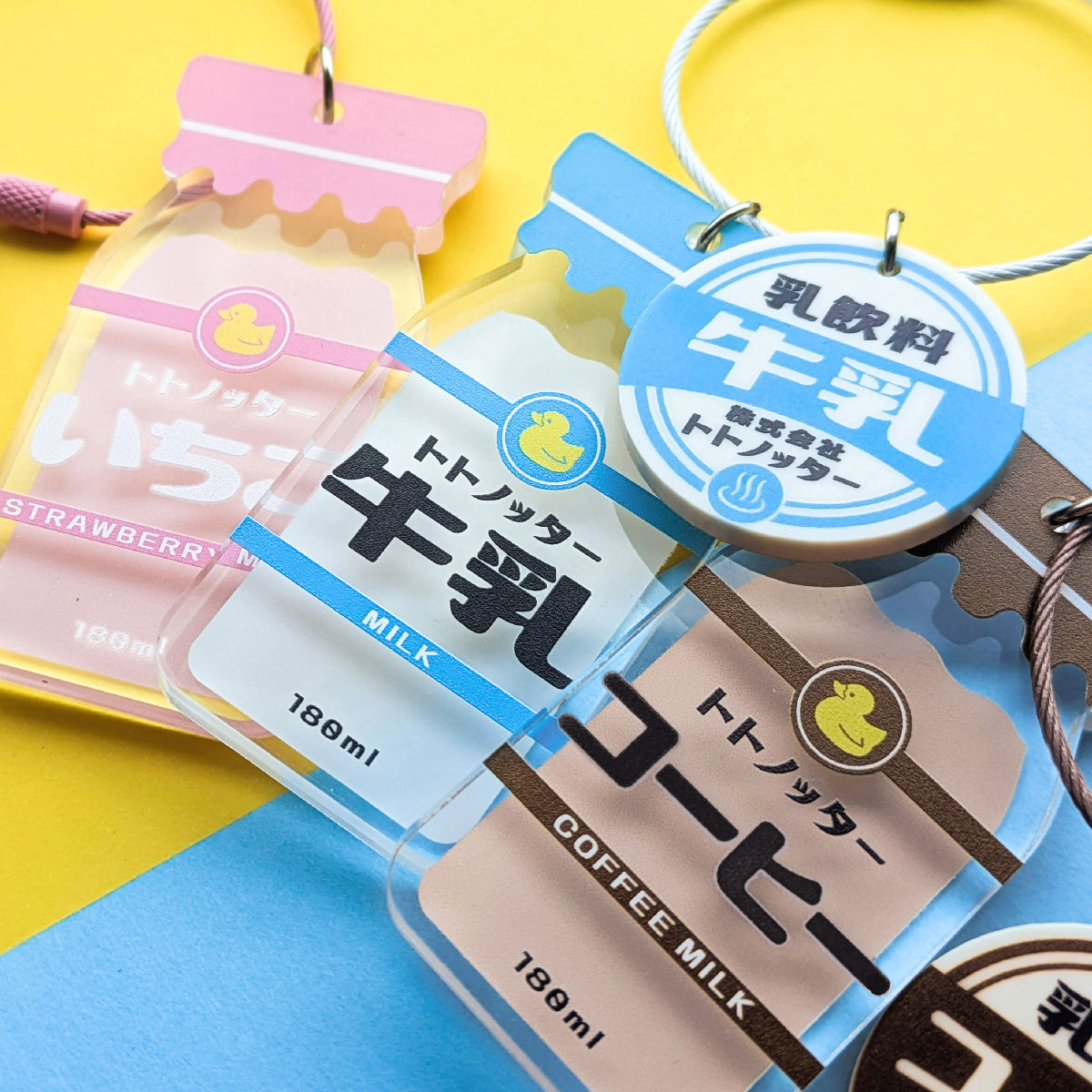Small Bottle Shaped Acrylic Photo Bag Charm Photo/print variant implied by title