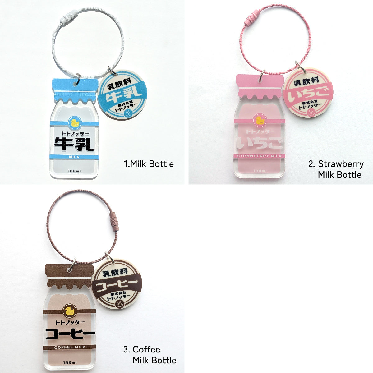 Small Bottle Shaped Acrylic Photo Bag Charm Photo/print variant implied by title