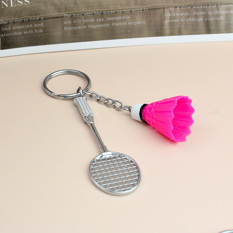 Mini Badminton Racket and Bag Charm with Carabiner