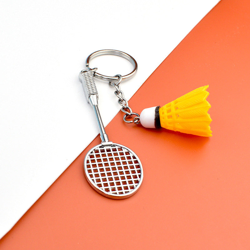 Mini Badminton Racket and Bag Charm with Carabiner