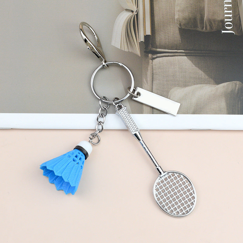 Mini Badminton Racket and Bag Charm with Carabiner
