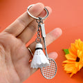 Mini Badminton Racket and Bag Charm with Carabiner