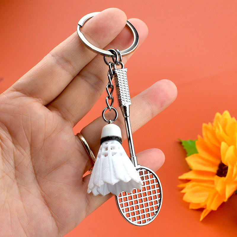 Mini Badminton Racket and Bag Charm with Carabiner