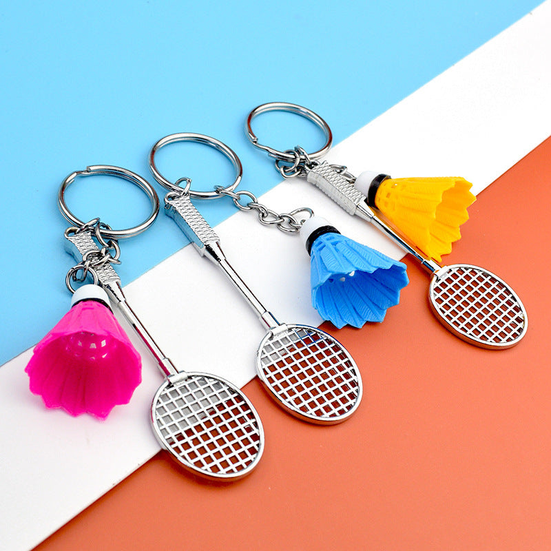 Mini Badminton Racket and Bag Charm with Carabiner