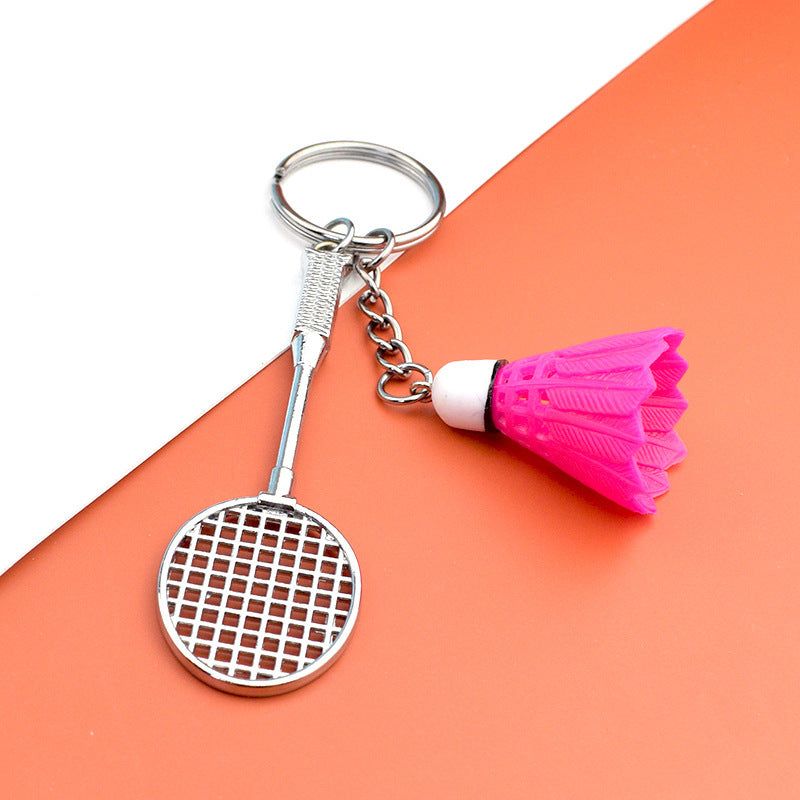 Mini Badminton Racket and Bag Charm with Carabiner