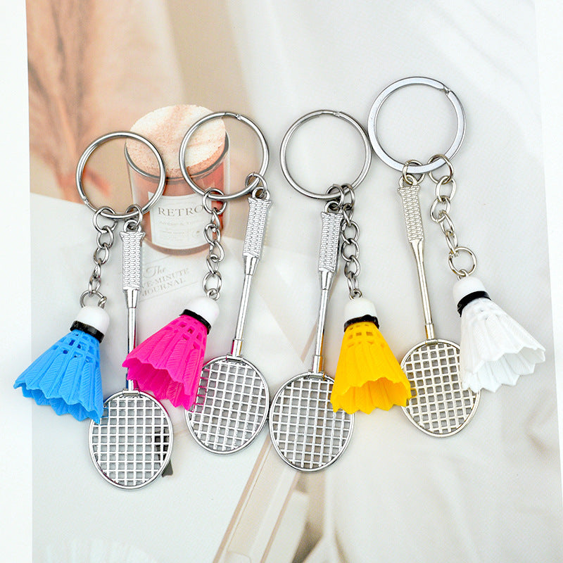 Mini Badminton Racket and Bag Charm with Carabiner