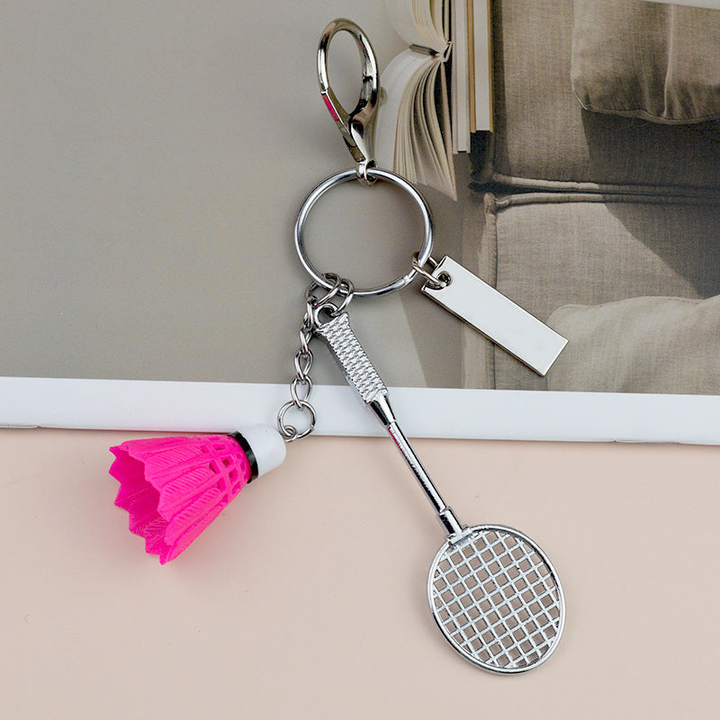 Mini Badminton Racket and Bag Charm with Carabiner