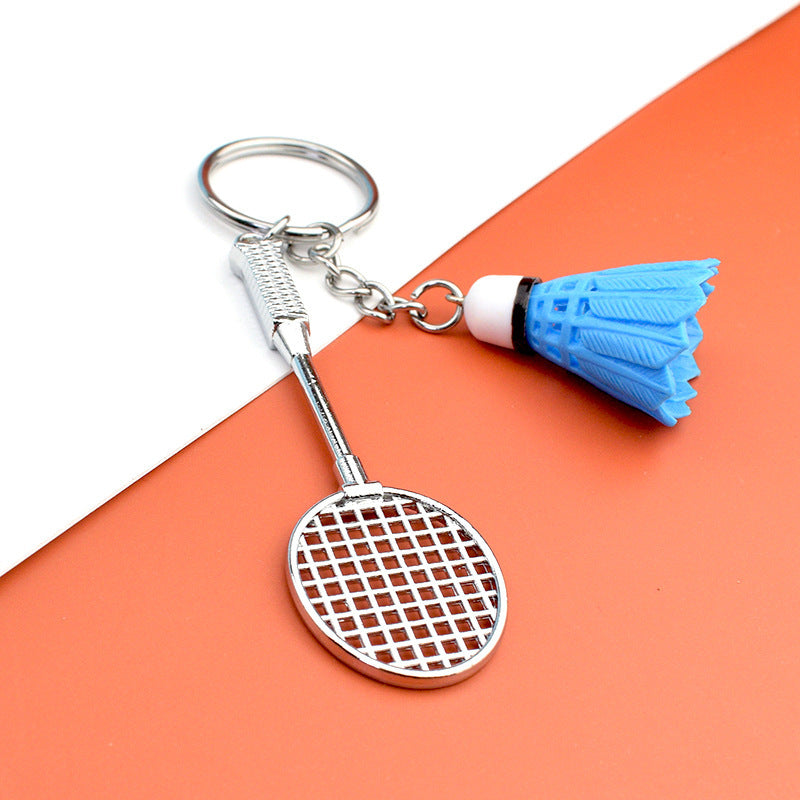 Mini Badminton Racket and Bag Charm with Carabiner
