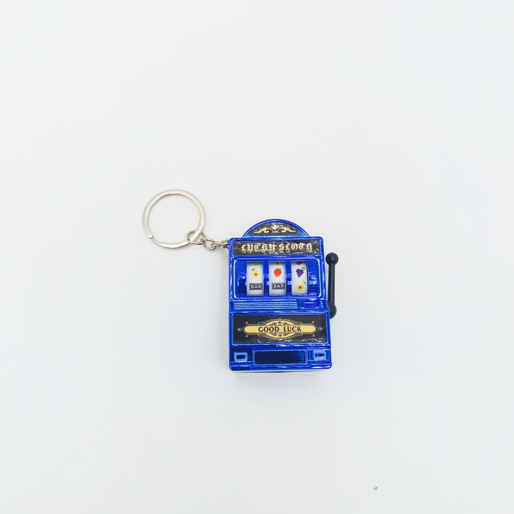 Mini Electroplated Slot Machine Functional Bag Charm with Keychain Attachment