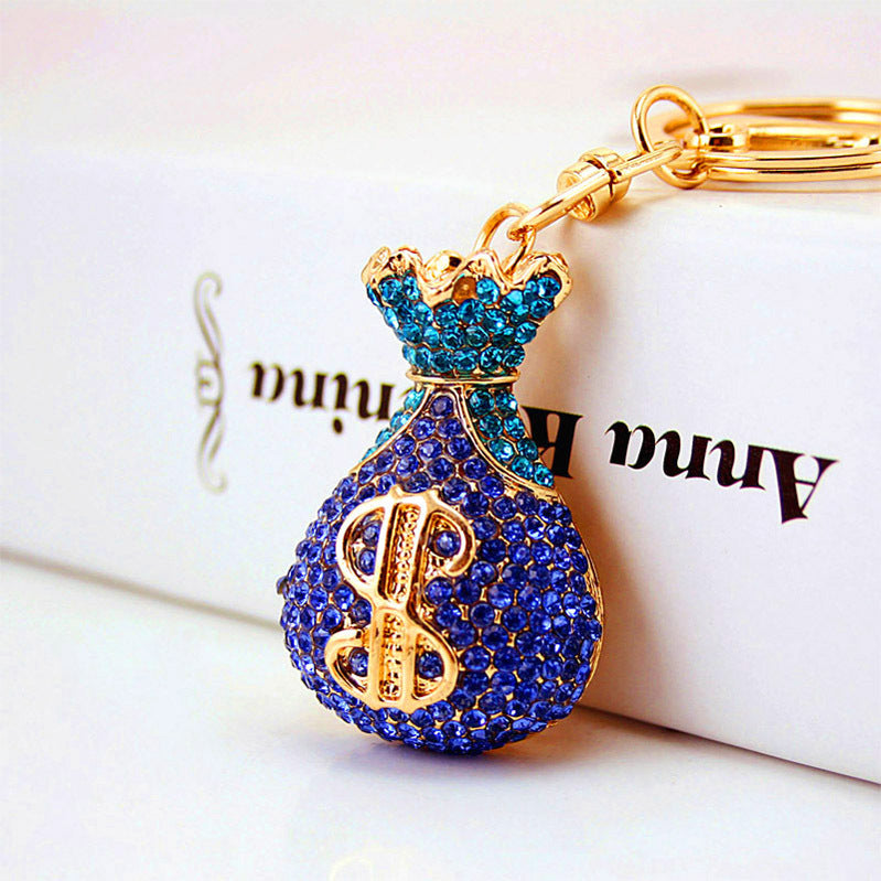 Crystal Rhinestone Fortune Bag Lucky Bag Charm with Carabiner