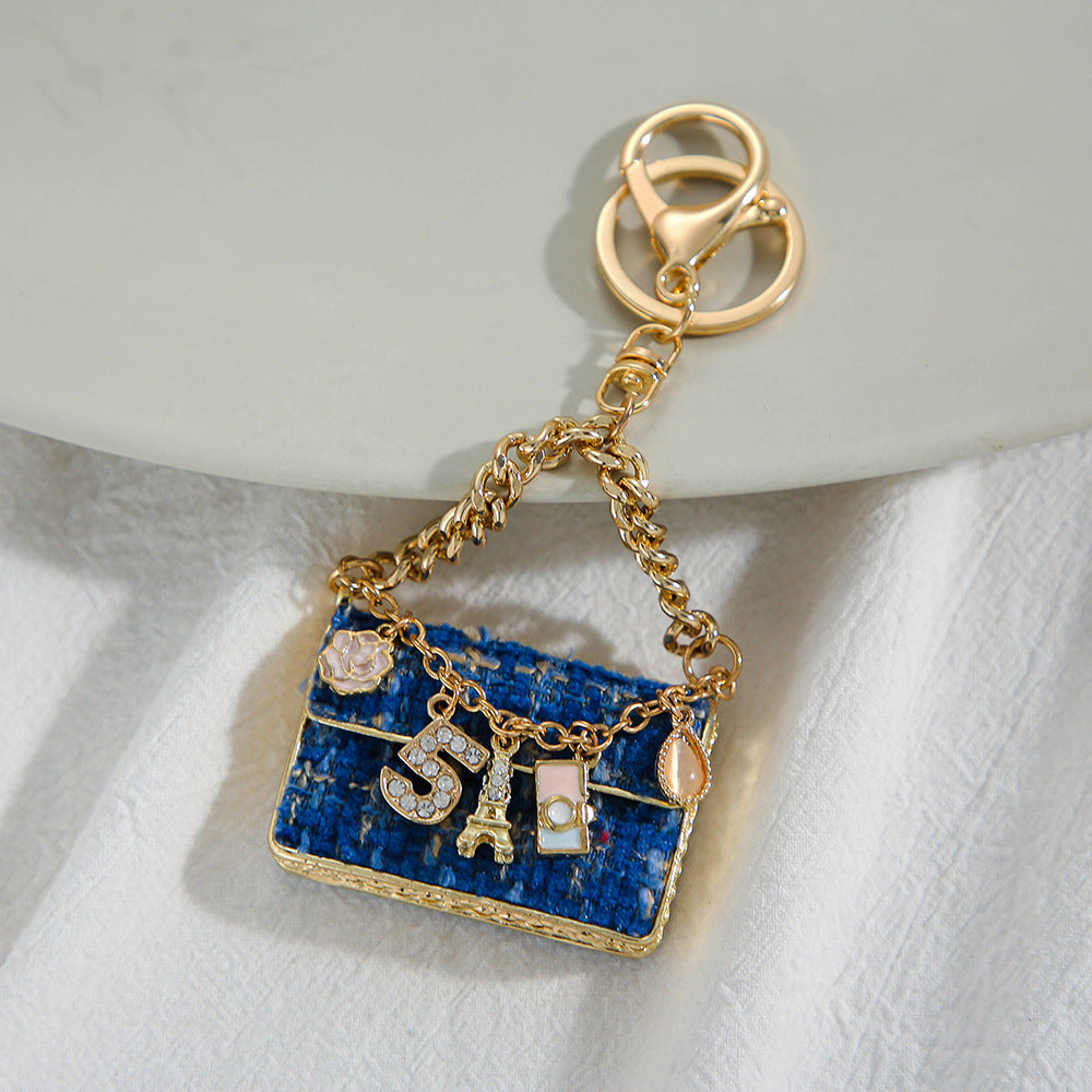 Crystal Handbag Bag Charm with Keychain Attachment