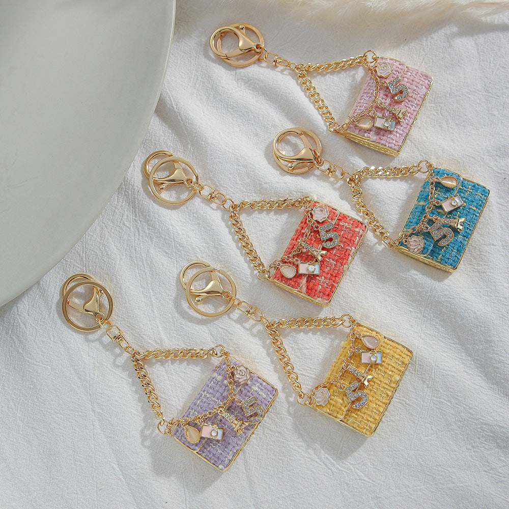 Crystal Handbag Bag Charm with Keychain Attachment