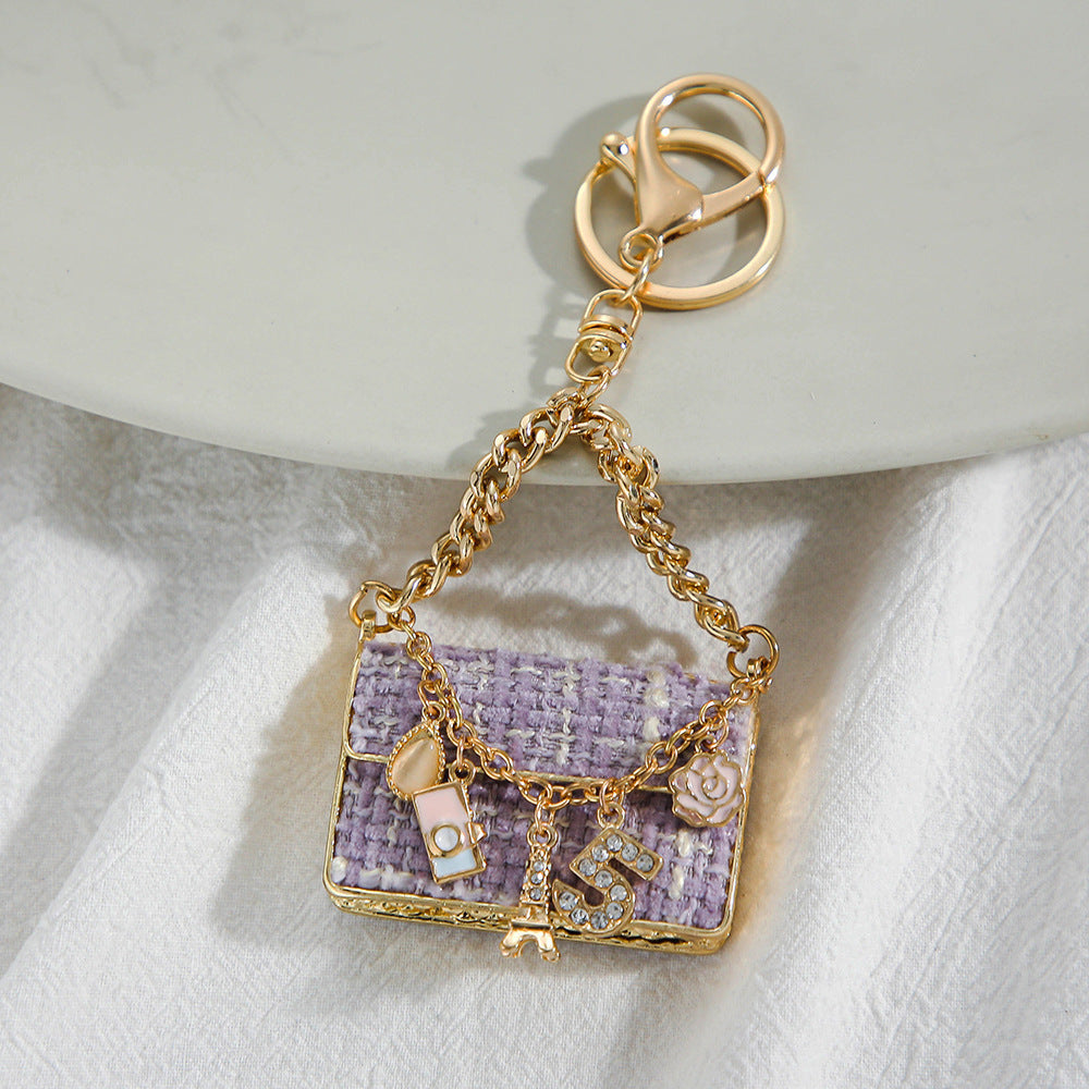Crystal Handbag Bag Charm with Keychain Attachment