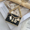 Crystal Handbag Bag Charm with Keychain Attachment