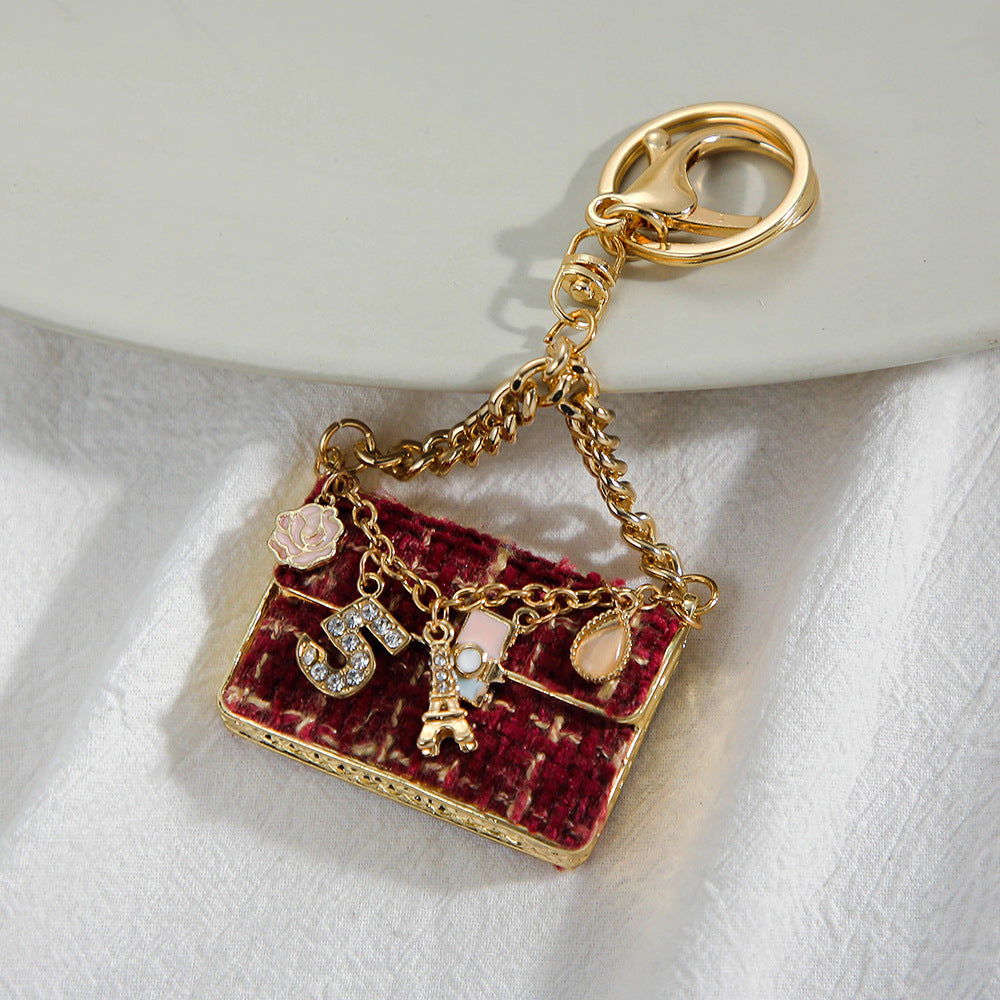 Crystal Handbag Bag Charm with Keychain Attachment