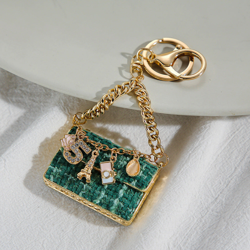 Crystal Handbag Bag Charm with Keychain Attachment