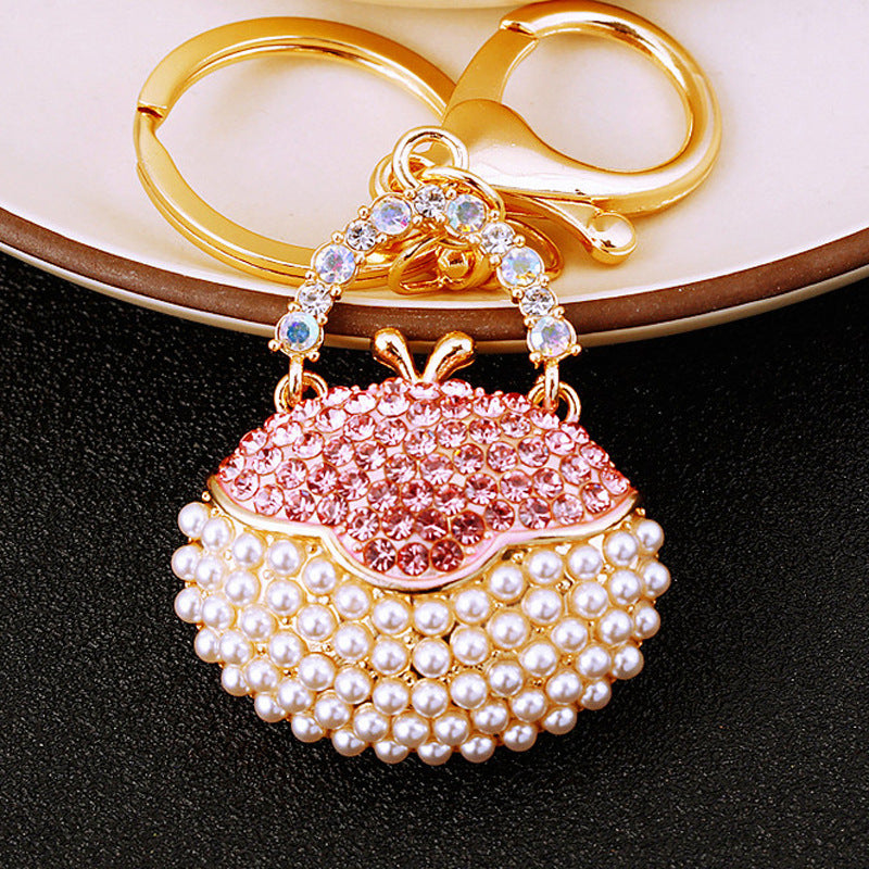 Pink Pearl-Effect Purse bag charm