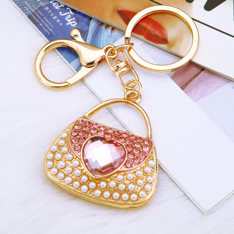 Pink Heart Pearl-Effect Bag bag charm