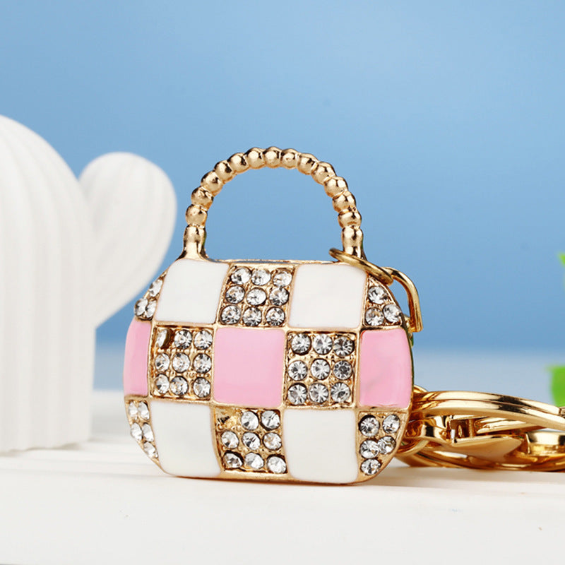 Pink Checkerboard Bag bag charm