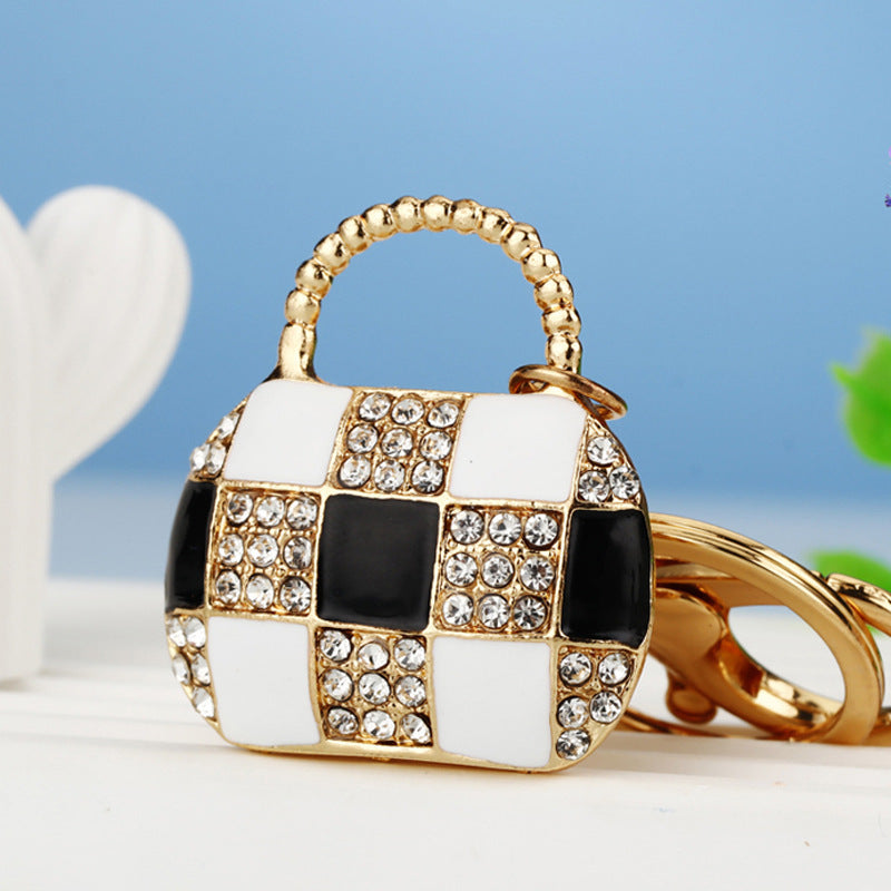 Black Checkerboard Bag bag charm