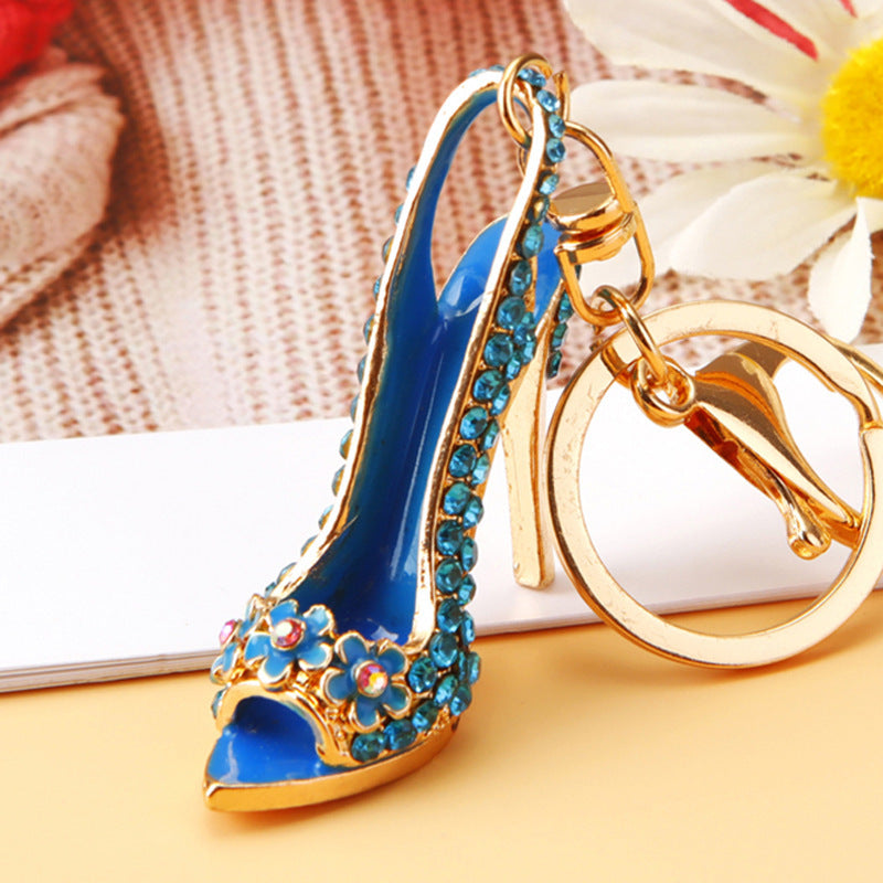 Blue Flower Heel bag charm