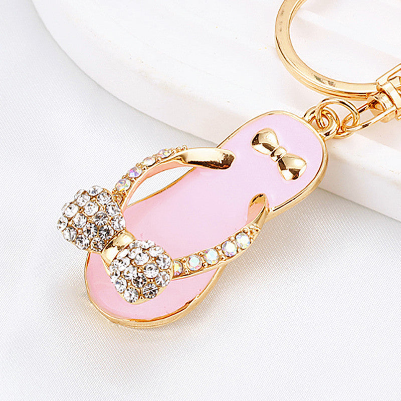Pink Bow Flip-Flop bag charm