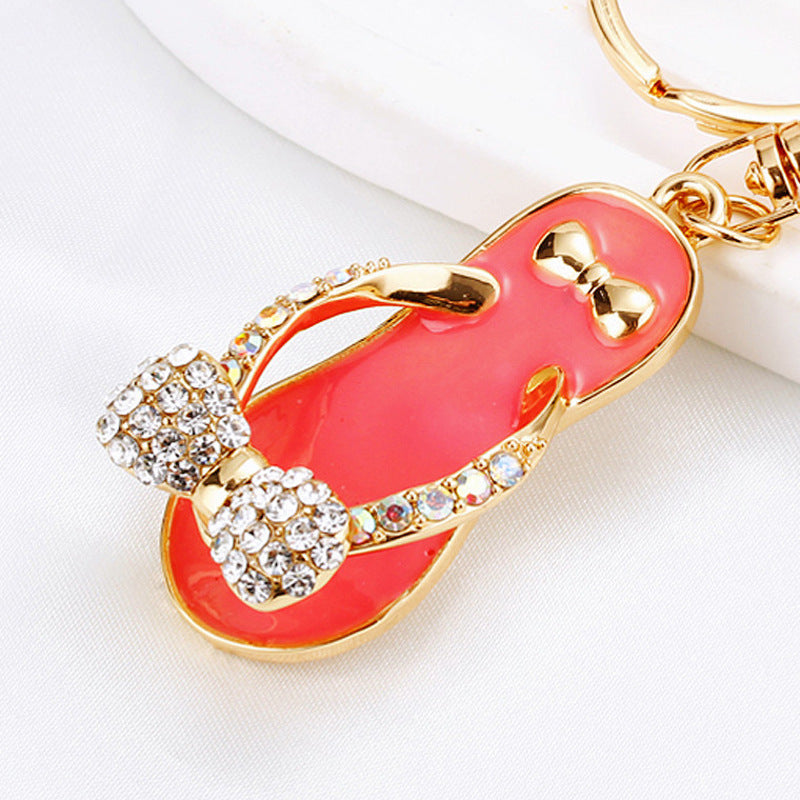 Coral Bow Flip-Flop bag charm