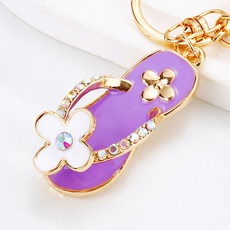 Purple Flower Flip-Flop bag charm