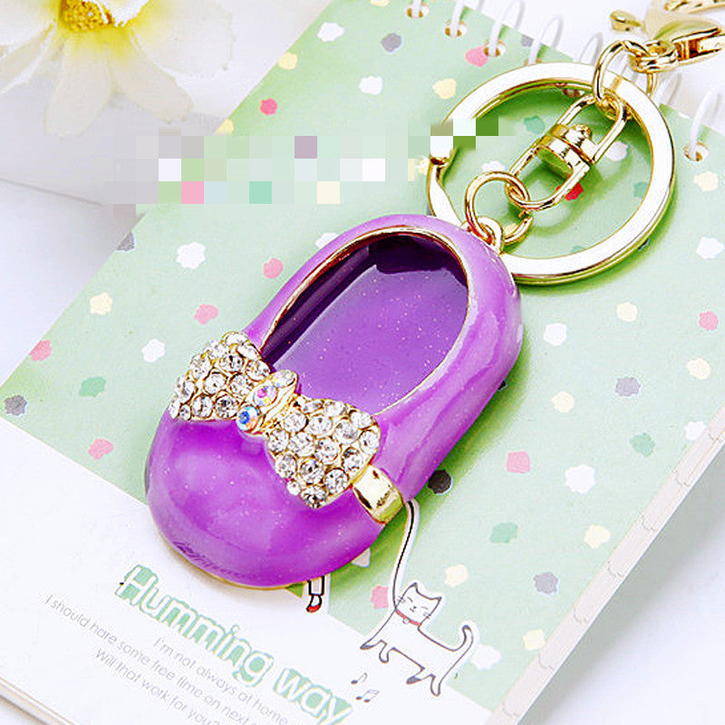 Purple Bow Flat bag charm