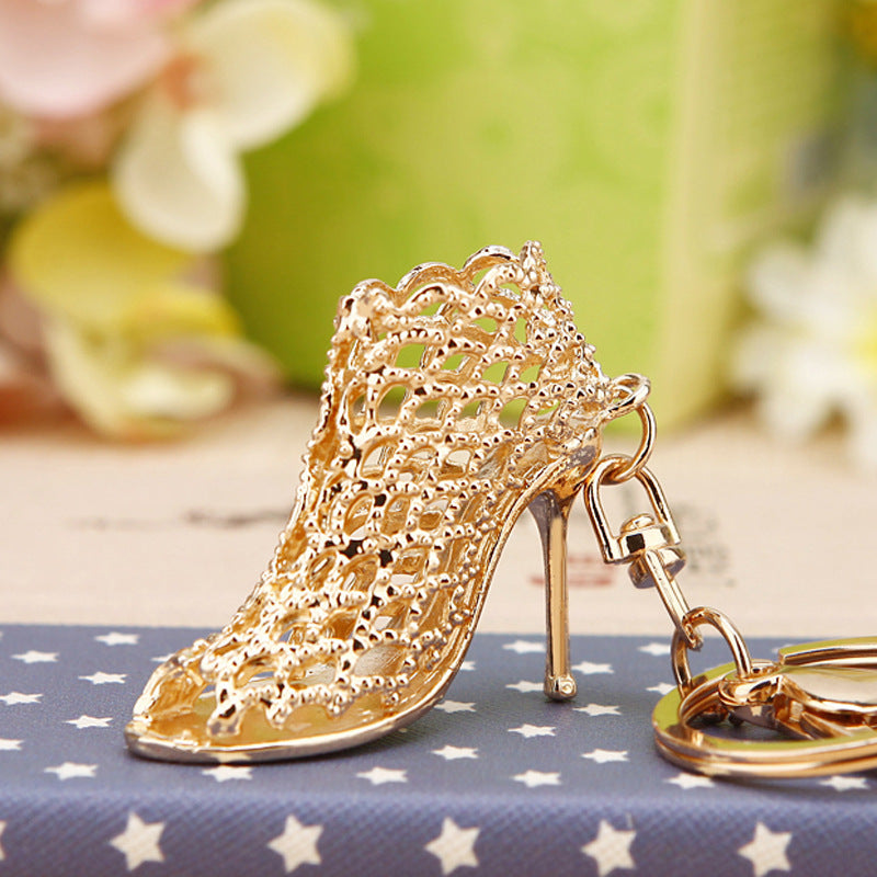 Gold Openwork Boot bag charm