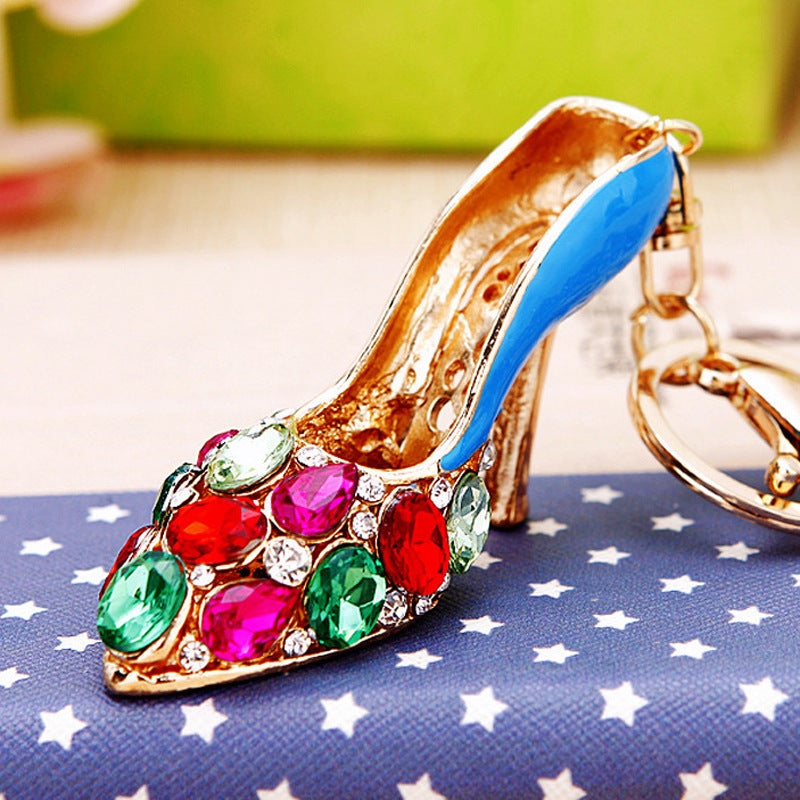 Blue Multicolor-Gem Pump bag charm