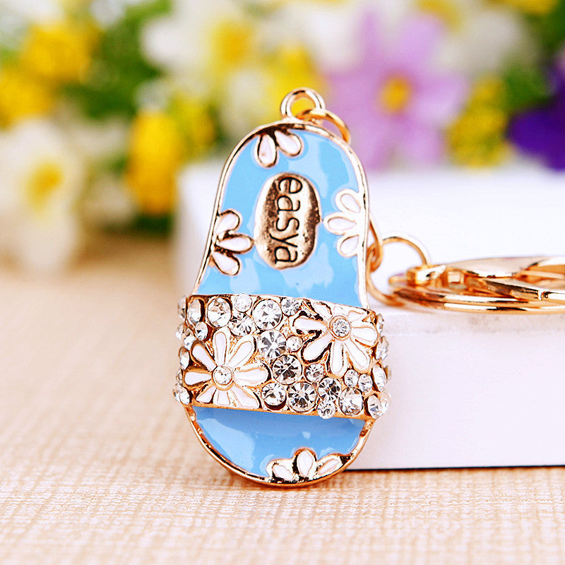 Blue Flower Slide bag charm