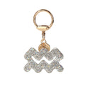 Rhinestone Zodiac Bag Charm — Aquarius