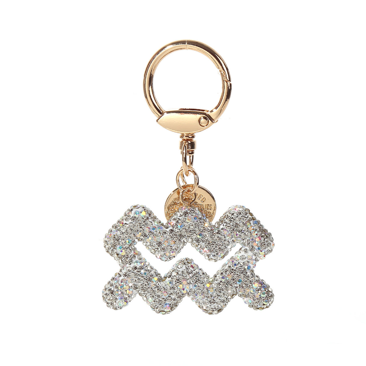 Rhinestone Zodiac Bag Charm — Aquarius