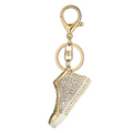 Rhinestone Sneaker Bag Charm — Clear / Gold Tone