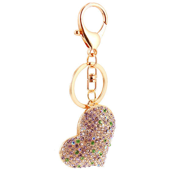 Rhinestone Puffy Heart Bag Charm — product detail