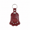 Paw and heart fur keepsake charm — Burgundy; exact front design and silver-tone ring