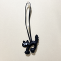 Cat silhouette bag charm — Black Cat; exact source design and loop attachment