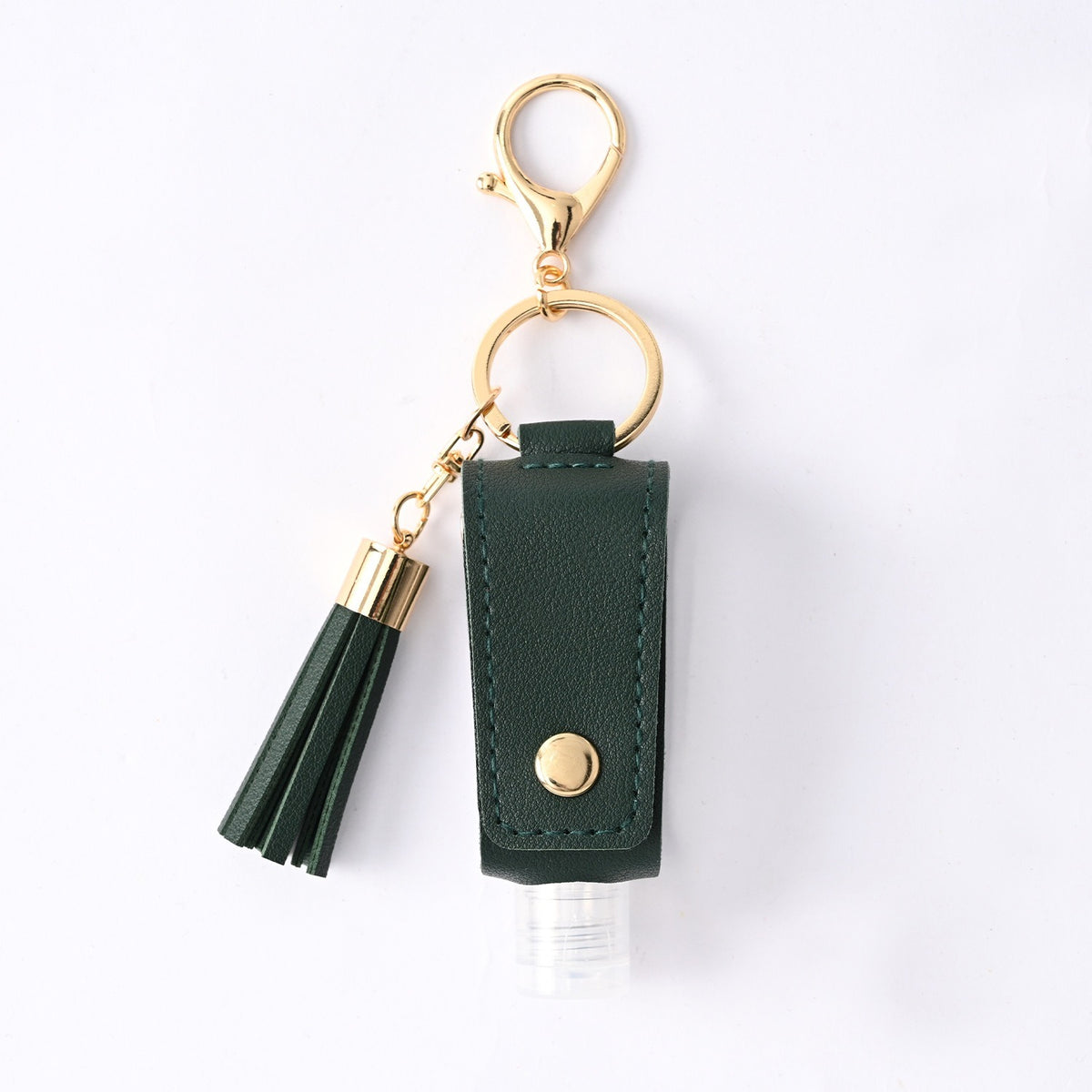 Tassel sanitizer bottle holder — Forest Green