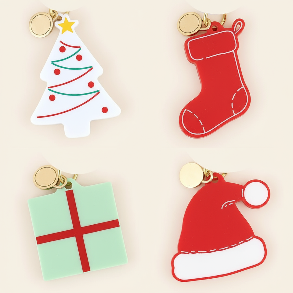 Holiday acrylic bag charm product photo