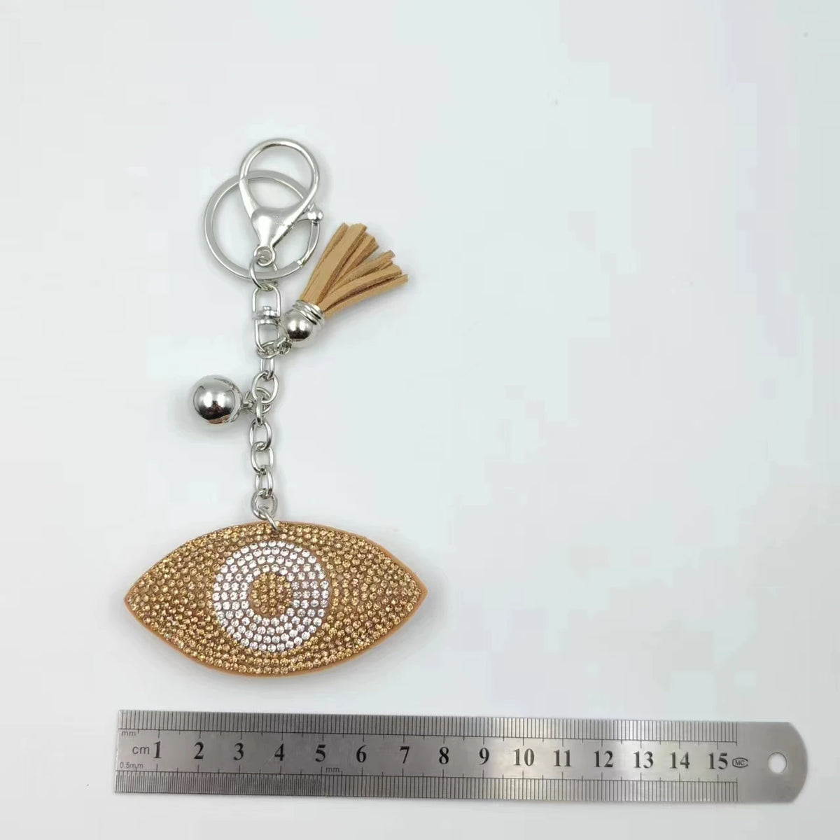 Crystal Evil Eye Bag Charm — detail view 11