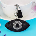 Crystal Evil Eye Bag Charm — Black