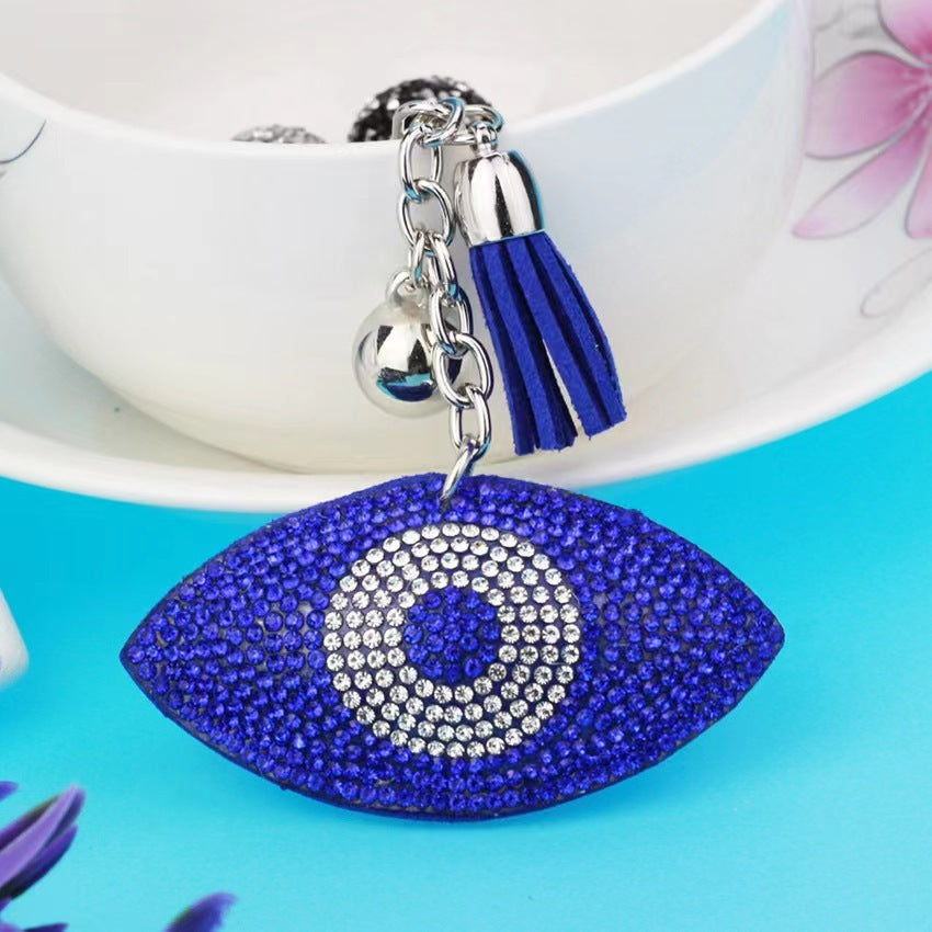 Crystal Evil Eye Bag Charm — Blue