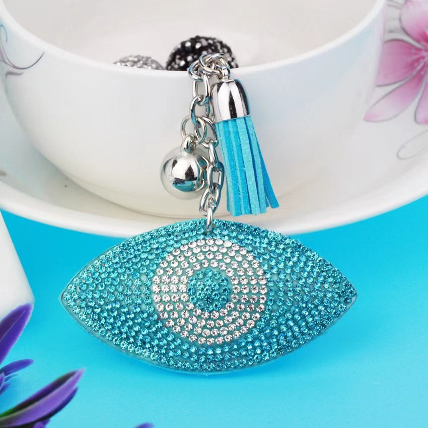 Crystal Evil Eye Bag Charm — Turquoise